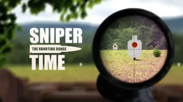Main screen of the Sniper Time Shooting Range game.