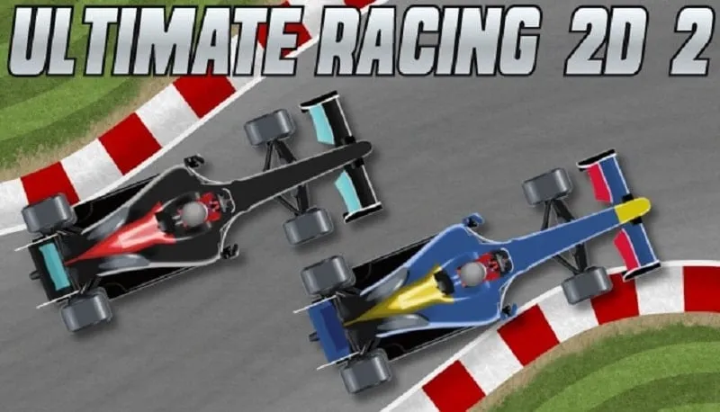 Main screen of Ultimate Racing 2D 2 displaying various cars and race options.