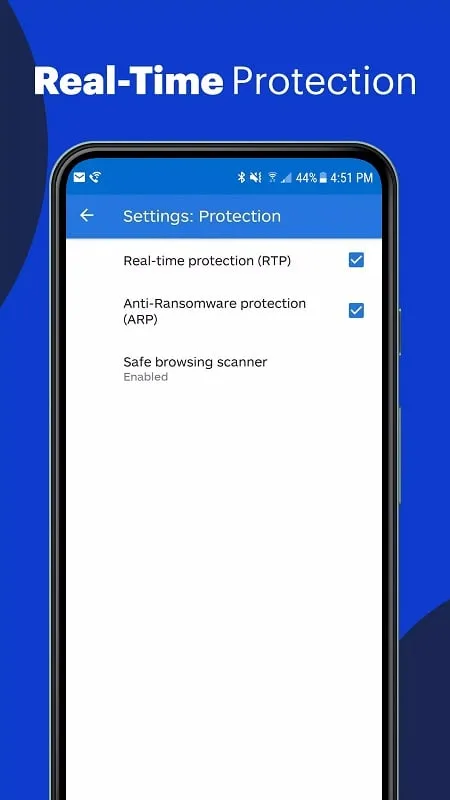 Menú de configuración de Malwarebytes Mobile Security