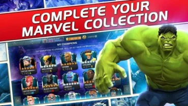 Marvel Contest of Champions installation on an Android phone.