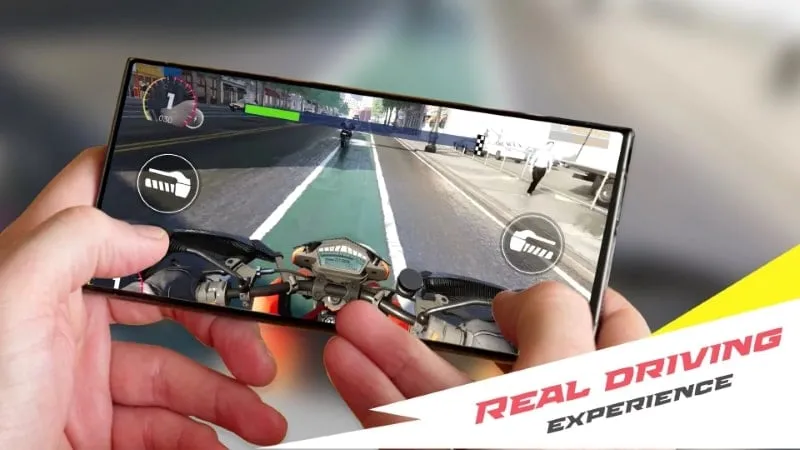 Mastering vehicle control and navigating through traffic in Traffic Bike Rush Driving City.