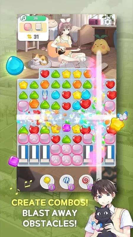 Matching candies in Guitar Girl.