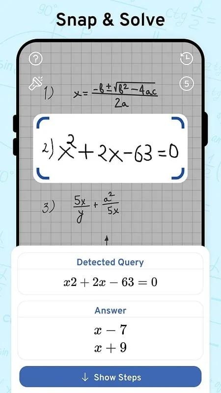 Math Scanner By Photo mod interface