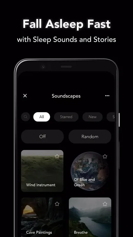 Mesmerize app showcasing audio therapy options