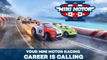 Mini Motor Racing 2 gameplay screenshot showcasing the vibrant graphics and miniature cars.