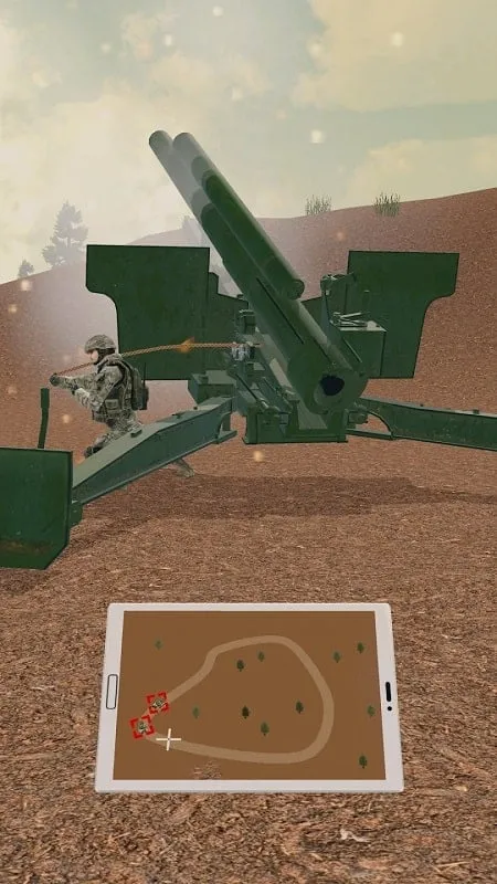 Modern Cannon Strike gameplay on a mobile device.