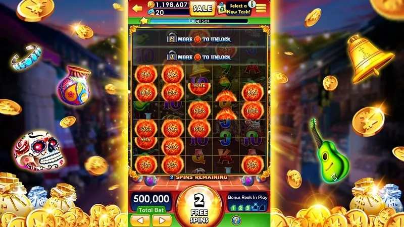 MONOPOLY Slots gameplay on an Android device