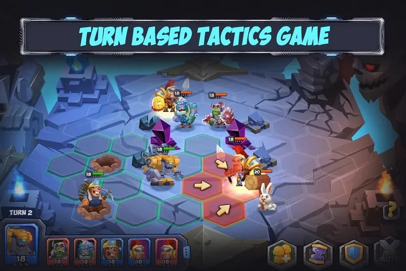 Monster selection screen in Tactical Monsters Rumble Arena.