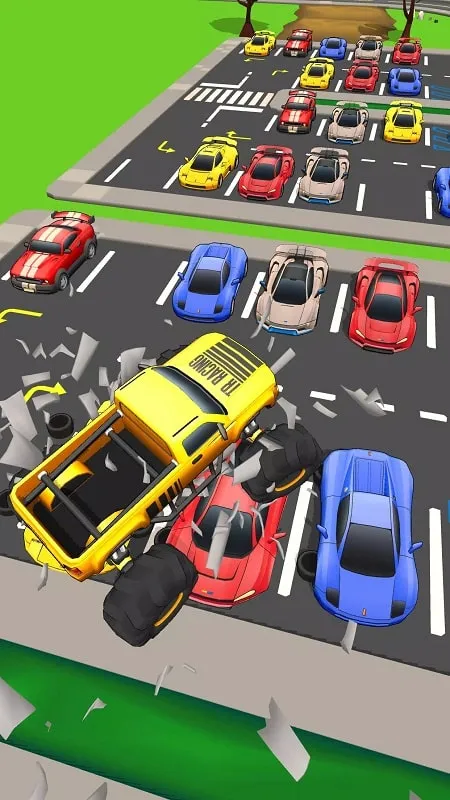 Monster Truck on a ramp in Monster Truck Rampage gameplay.