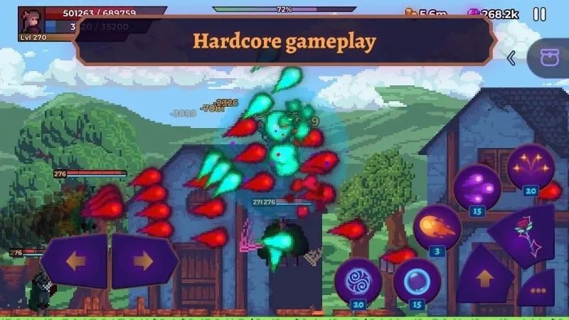 Moonrise Arena gameplay screenshot showcasing the character surrounded by enemies.