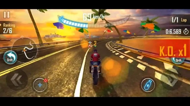 Motorcycle customization screen in Speed Moto Drift.