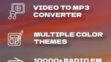 Music Player MP4 MP3 Player mod interface showing premium features