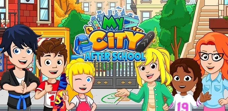 Interfaz del mod My City After School mostrando funciones premium