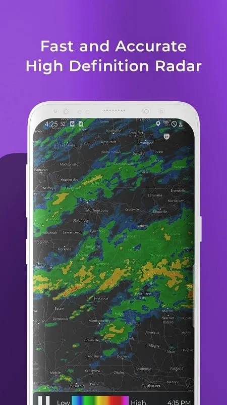 MyRadar Weather Radar mod interface showing premium features