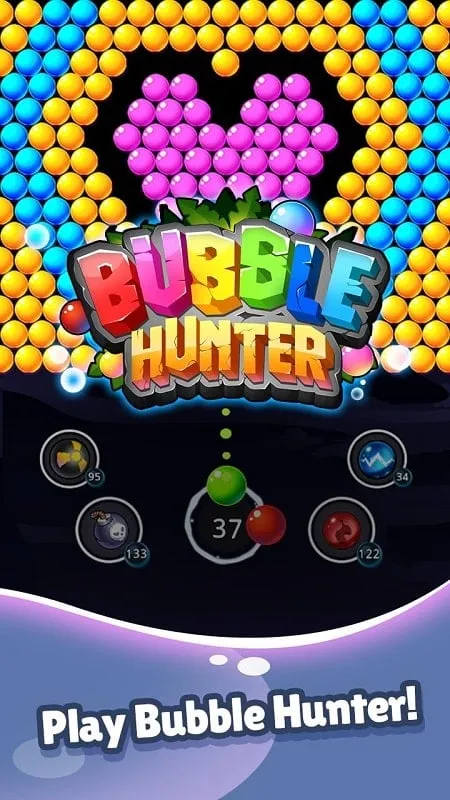 Navigating the bubble matrix in Bubble Hunter.