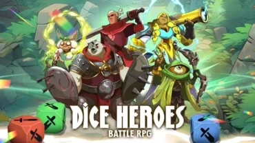 Navigating the hero selection screen in Dice Heroes Battle RPG.