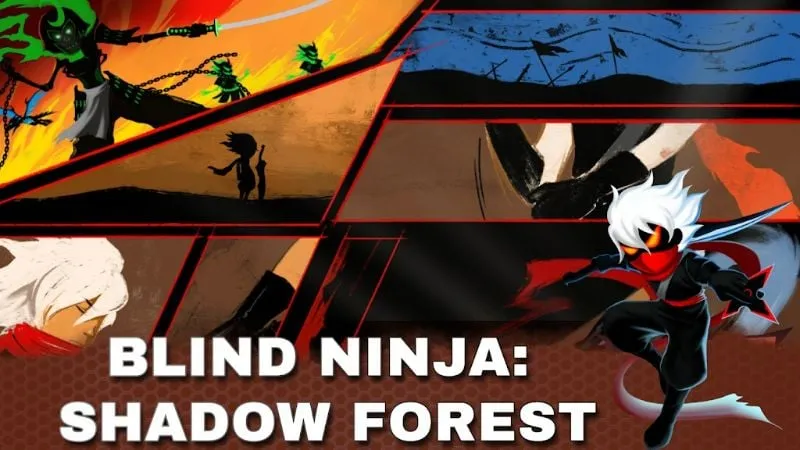 Explorando el entorno del juego Blind Ninja Shadow Forest.