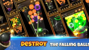Navigating the in-game upgrade menu in Towerball.