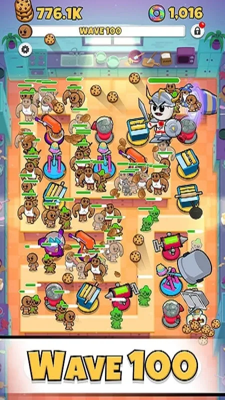 Instalando el juego Cookies TD MOD APK en un celular.