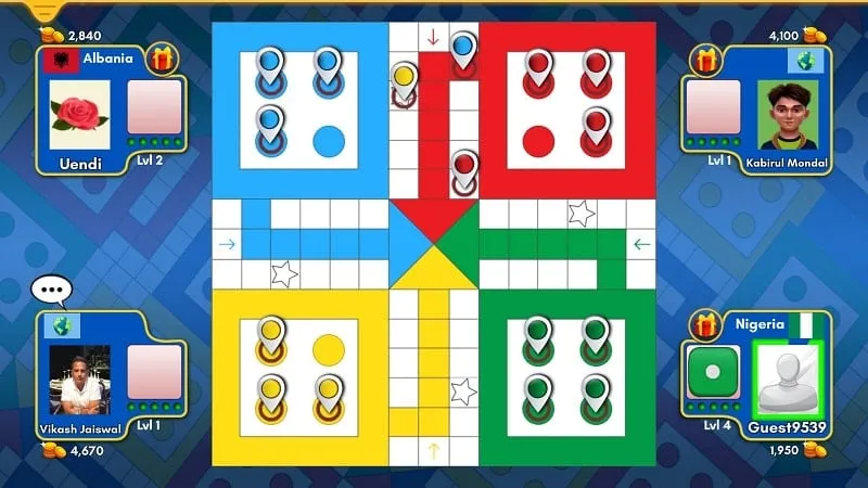 Navigating the Ludo King game interface.