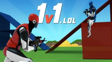 Navigating the main menu in 1v1.LOL.