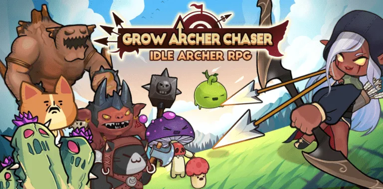 Navigating the main menu in Grow Archer Chaser.