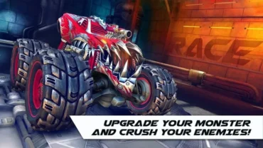 Navigating the main menu of RACE: Rocket Arena Car Extreme on Android.