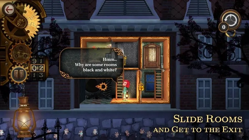 Navigating the ROOMS: The Toymaker's Mansion game interface on an Android phone.