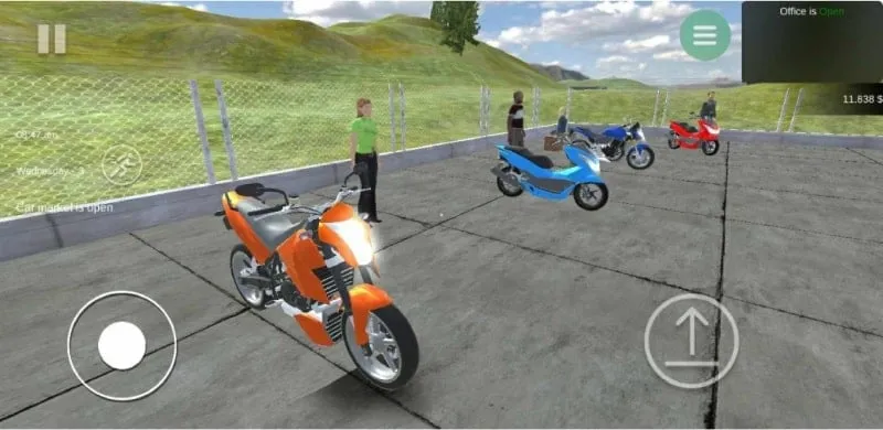 Negotiating the purchase of motorcycles from a supplier in the game.