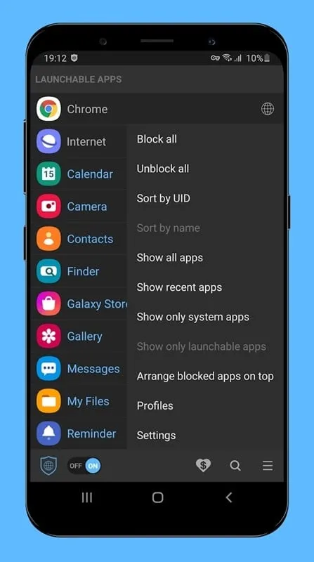 Net Blocker mod interface showing premium features