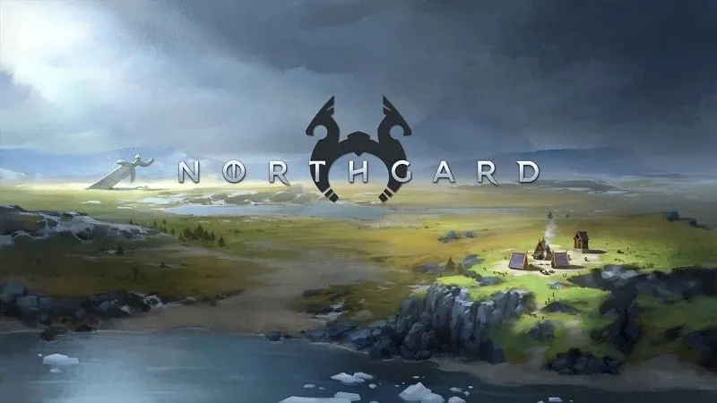 Northgard gameplay showcasing Viking warriors in a snowy landscape.