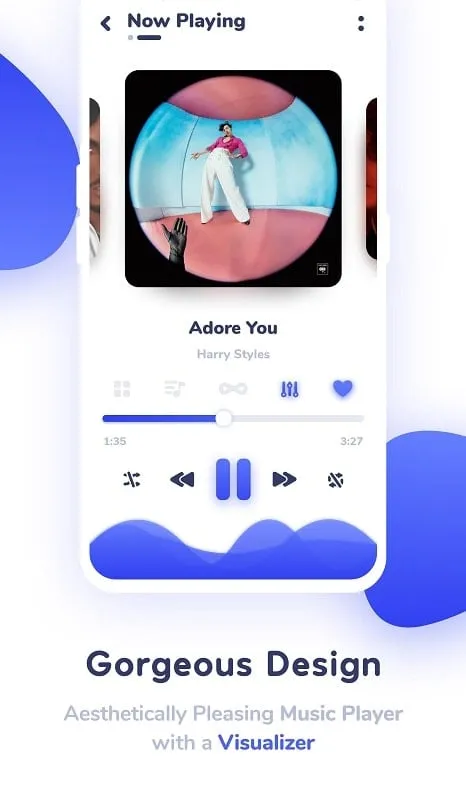 Giao diện Nyx Music Player mod hiển thị các tính năng premium