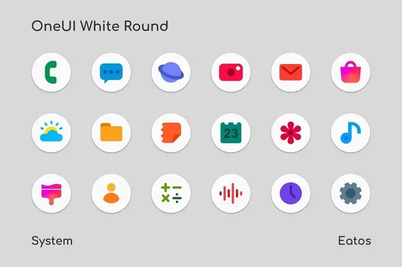 OneUI 3 White Round Icon Pack mod android