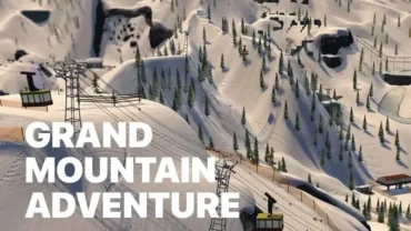 Open world map showcasing various ski resorts and challenges in Grand Mountain Adventure.