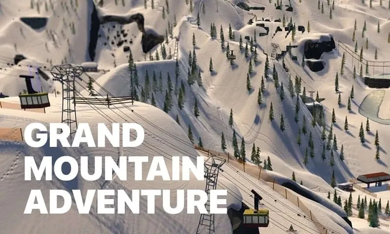 Open world map showcasing various ski resorts and challenges in Grand Mountain Adventure.