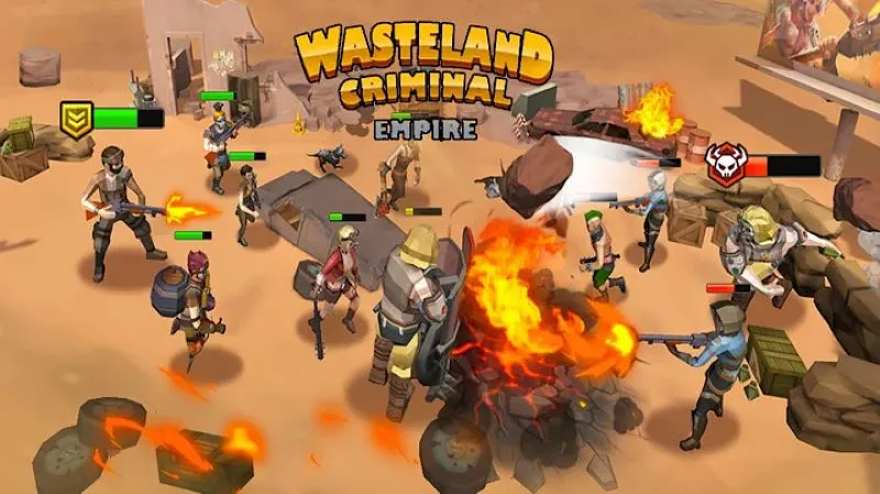 Opening screen of the Idle Wasteland Criminal Empire game.