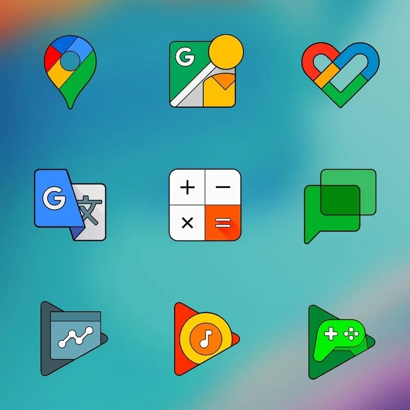 Oxigen HD Icon Pack applied to a home screen