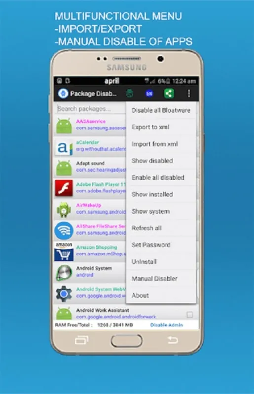 Package Disabler Pro Mod APK features