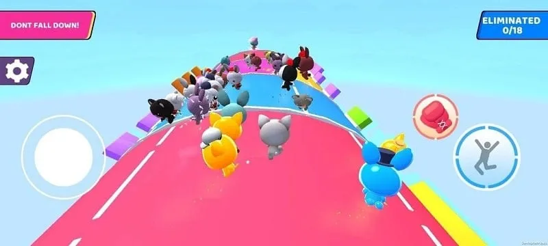 Party Guys gameplay showing characters navigating obstacles.