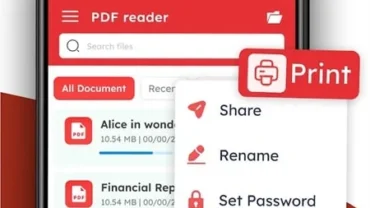 PDF Reader mod interface showing premium features