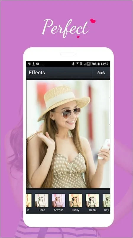 Perfect365 interface with editing tools