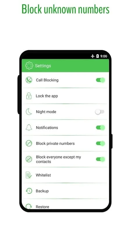 Phone Call Blocker mod showcasing blocklist feature