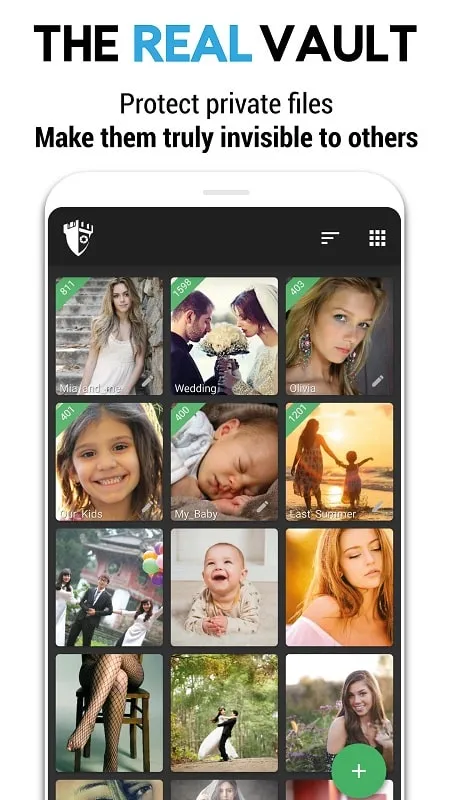 Photo Vault PRIVARY mod interface showing premium features