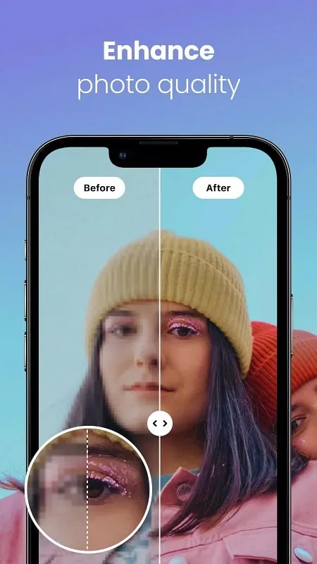 PhotoApp mod interface showing premium features