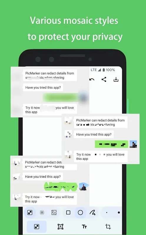 PicMarker mod apk demonstrating adding shapes to photos