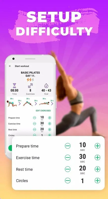 Pilates workout routine mod features demonstration