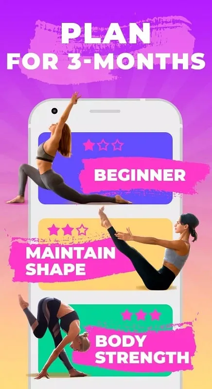 Pilates workout routine mod interface showing premium features