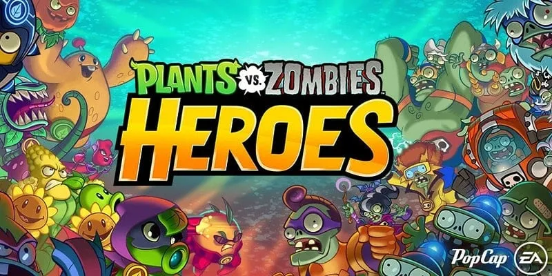 Plants vs Zombies Heroes game screen.