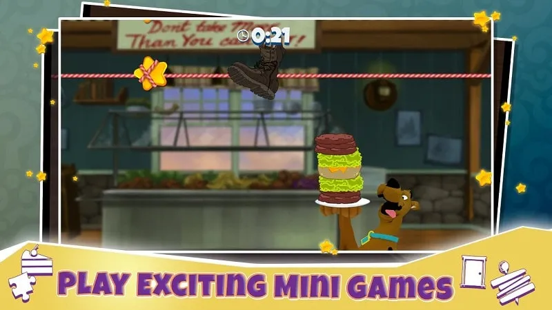 Playing a mini-game in Scooby Doo Mystery Cases.