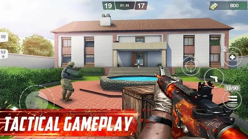 Playing Special Ops on a mobile device.